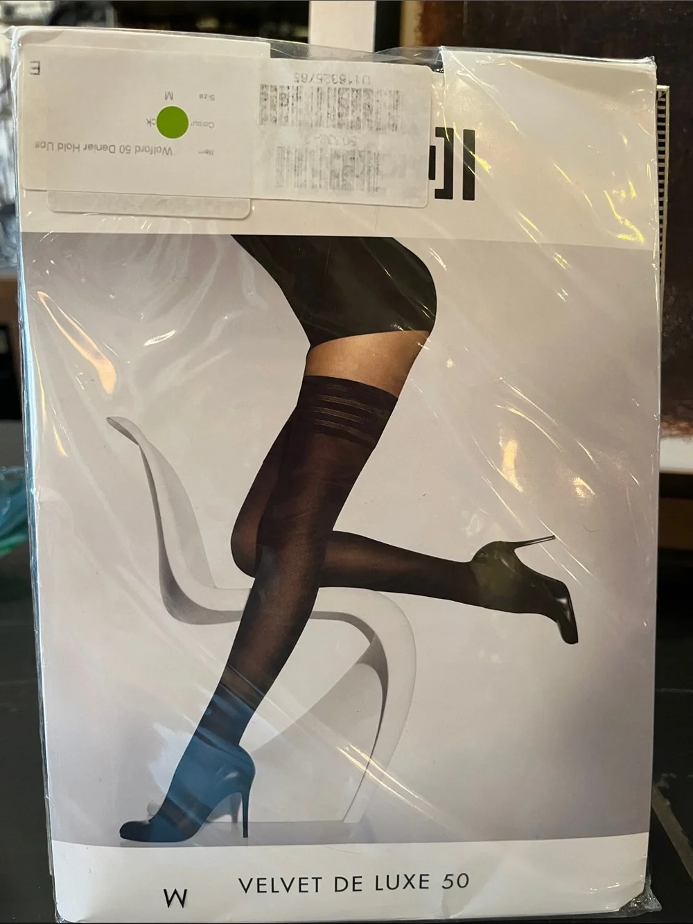 Wolford Velvet De Luxe 50 Sheer Thigh-Highs - Black